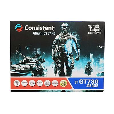 Consistent 730 Graphics Card | 4GB DDR3 | 64-bit | 4GB PCI-Express PCIe | DDR3 SDRAM | Graphics Card