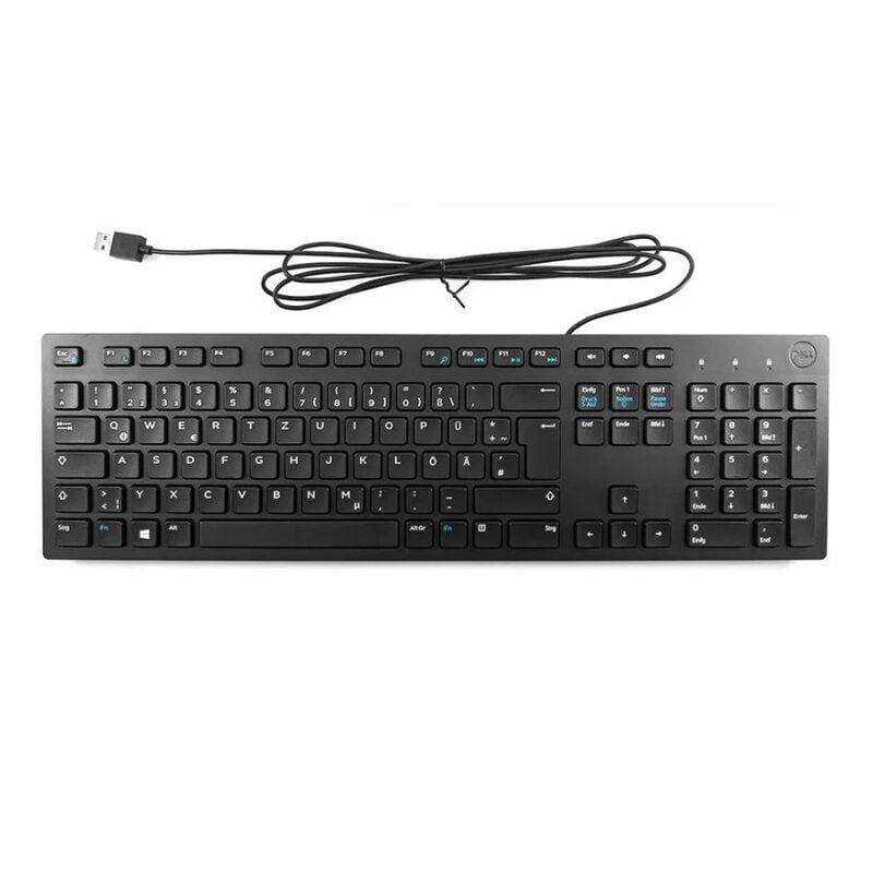 Dell Multimedia USB Wired Keyboard | KB216 | Plunger Keys | Spill-Resistant | Black