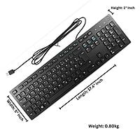 Dell Multimedia USB Wired Keyboard | KB216 | Plunger Keys | Spill-Resistant | Black