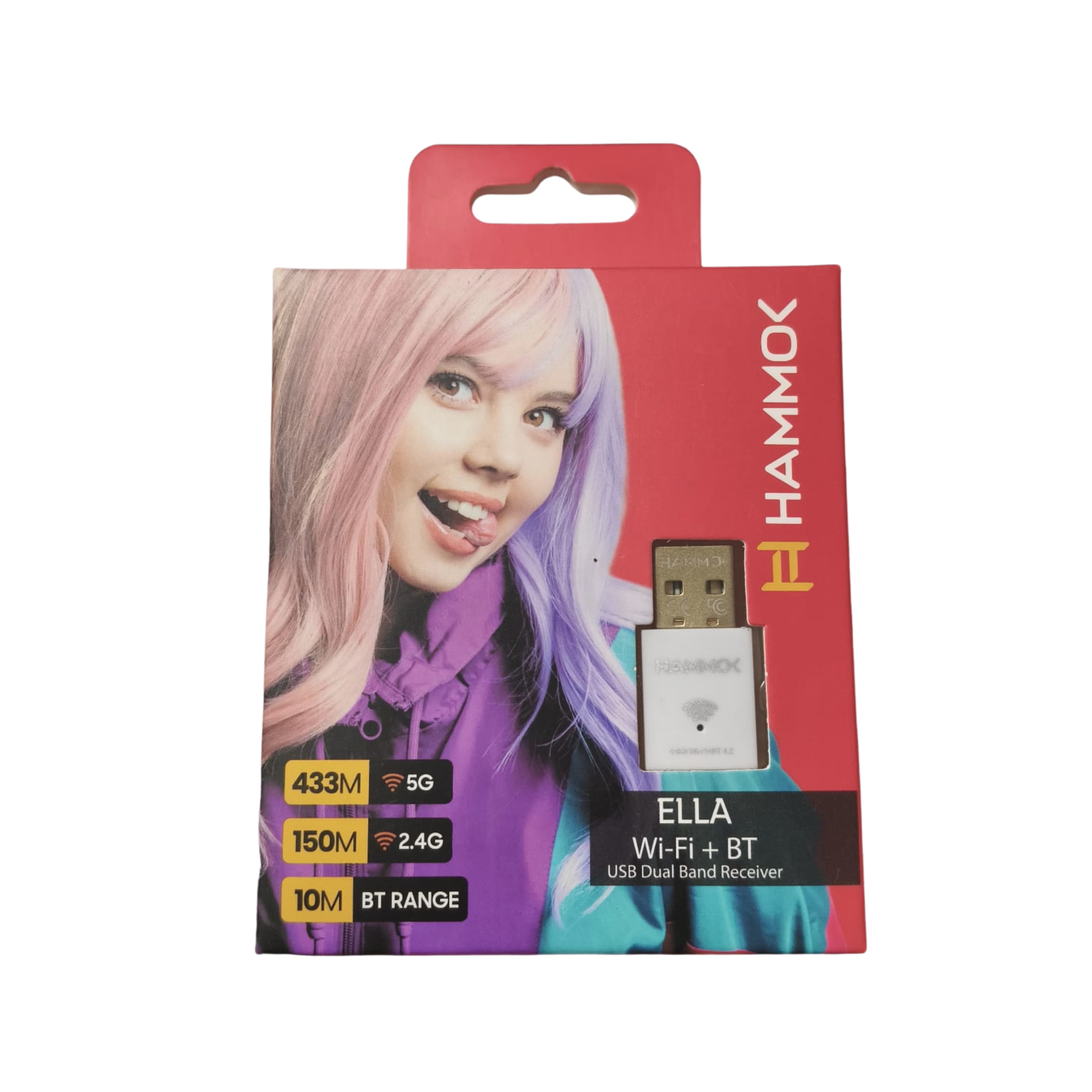 HAMMOK| ELLA USB 2.0 |WI FI BLUETOOTH ADAPTER| 2-IN-1 | 600MBPS | DUAL BAND 2.4 / 5GHZ WIRELESS | WHITE HAMMOK| ELLA USB 2.0 |WI FI BLUETOOTH ADAPTER| 2-IN-1 | 600MBPS | DUAL BAND 2.4 / 5GHZ WIRELESS | WHITE