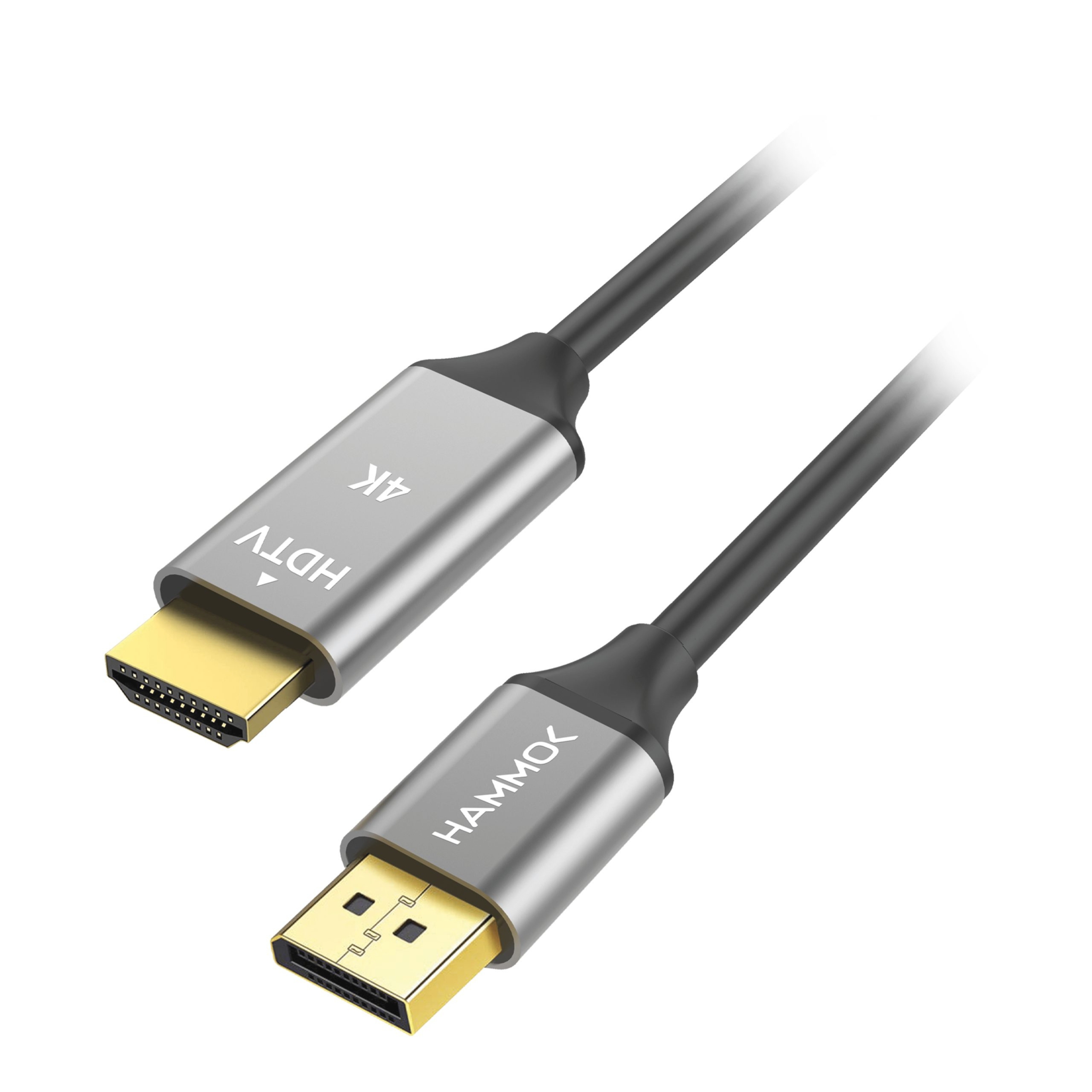 HAMMOK | GARY | DP TO HDTV | 4K CABLE |STABLE SIGNAL TRANSMISSION | | PLUG & PLAY | GREY