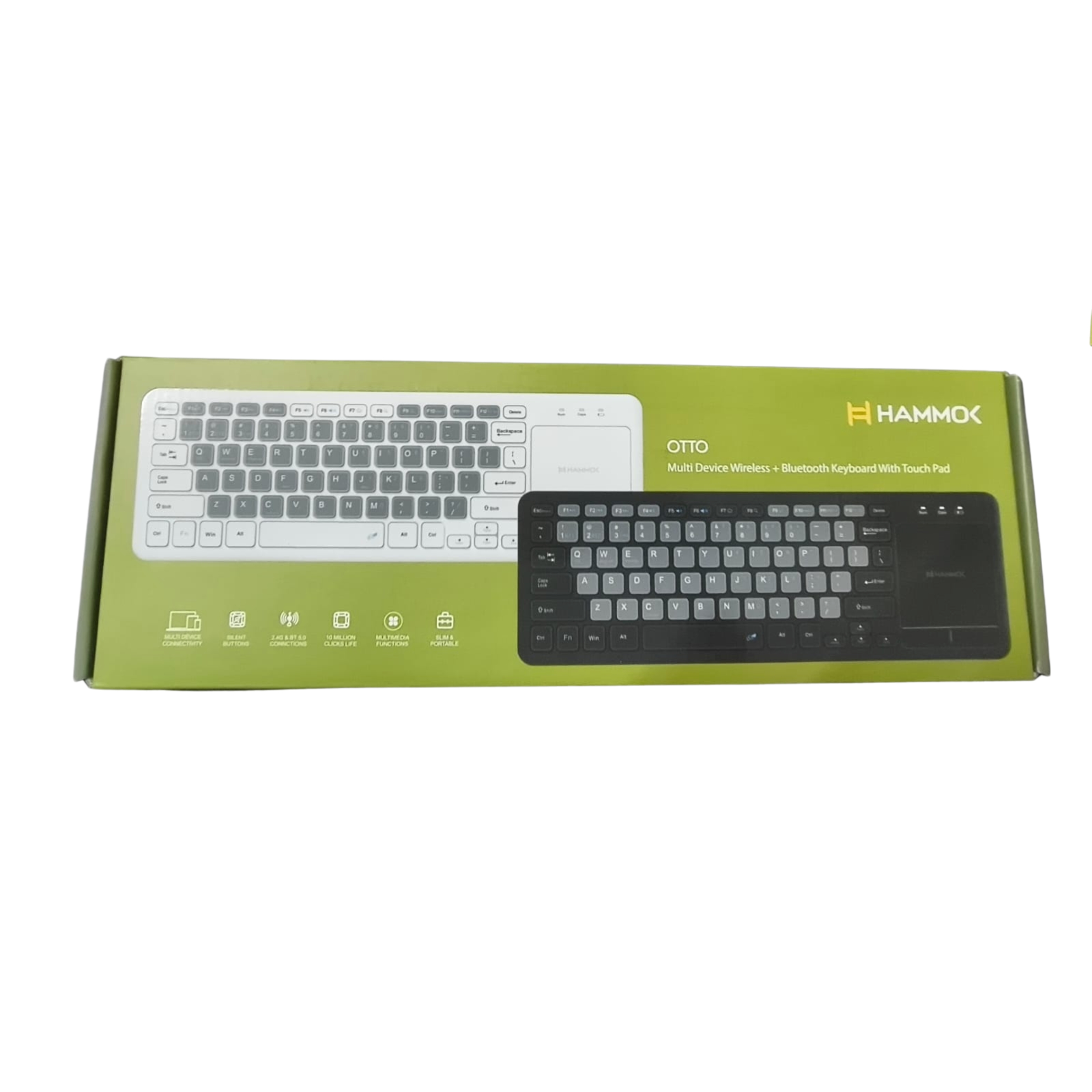HAMMOK| OTTO MULTI DEVICE | WIRELESS, BLUETOOTH KEYBOARD WITH TOUCHPAD |WHITE HAMMOK| OTTO MULTI DEVICE | WIRELESS, BLUETOOTH KEYBOARD WITH TOUCHPAD |WHITE