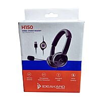 IDEAKARD H150 | Wired Stereo Headset USB | Adjustable Headband | Built-in Microphone | Black IDEAKARD H150 | Wired Stereo Headset USB | Adjustable Headband | Built-in Microphone | Black